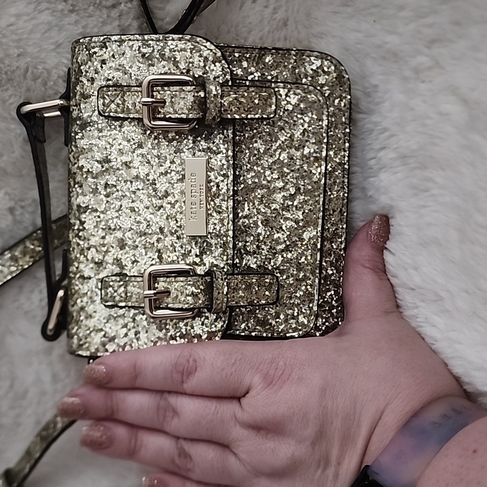 Kate Spade Glitter Girl Scout Crossbody Micro Bag Purse - Picture 7 of 7